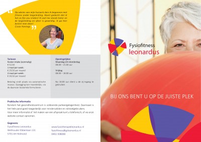 Folder design & druk | Fysiotherapie Leonardus